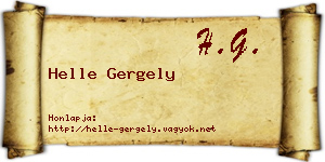 Helle Gergely névjegykártya